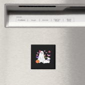 Funny Ghost Walking Dog Spooky Ghost Kaffee Hallow Magnet (In Situ (Geschirrspüler))