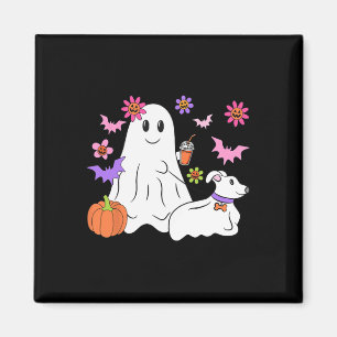 Funny Ghost Walking Dog Spooky Ghost Kaffee Hallow Magnet