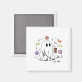 Funny Ghost Walking Dog Spooky Ghost Kaffee Hallow Magnet (Vorderseite/Rückseite)