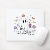 Funny Ghost Walking Dog Spooky Ghost Kaffee Hallow Mousepad (Mit Mouse)
