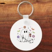 Funny Ghost Walking Dog Spooky Ghost Kaffee Hallow Schlüsselanhänger (Vorderseite)