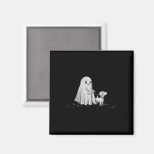 Funny Ghost Walking Dog Spooky Jahreszeit Hallowee Magnet (Vorderseite/Rückseite)