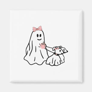 Funny Ghost Walking Dog Spooky Season Halloween Co Magnet