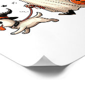 Funny Ghost Walking Dog Spooky Season Halloween Co Poster (Ecke)