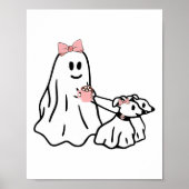 Funny Ghost Walking Dog Spooky Season Halloween Co Poster (Vorne)
