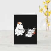 Funny Ghost Walking mit drei Hunde Halloween Fall Karte (Gelbe Blume)