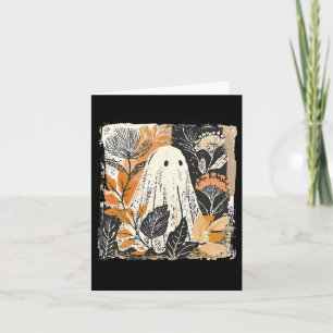 Funny Ghost Wildblume Spooky Season Happy Hallowe Karte