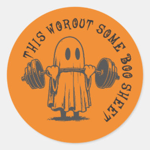 Funny Ghost Workout "Boo Sheet" Aufkleber