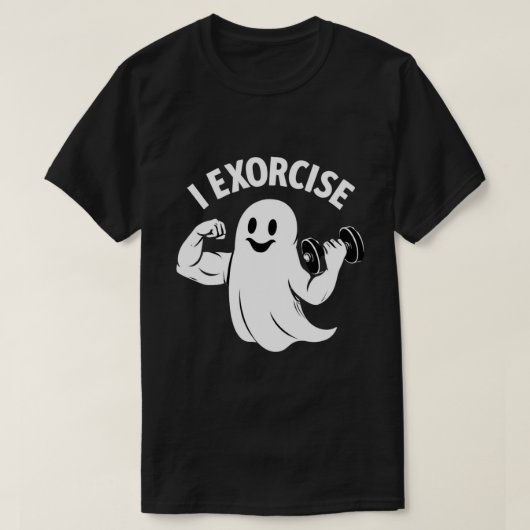Funny Ghost Workout - "Ich Übung" Halloween Gym T-Shirt (Design vorne)