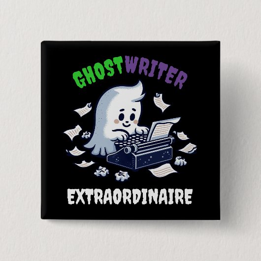 Funny Ghost Writer Extraordinaire Niedlich Ghost Button (Vorderseite)