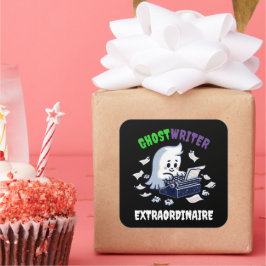 Funny Ghost Writer Extraordinaire Niedlich Ghost Quadratischer Aufkleber