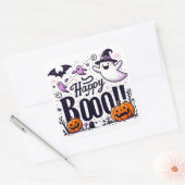 Funny Ghosts and Pumpkins Happy Boo Kids Halloween Quadratischer Aufkleber (Umschlag)