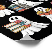 Funny Ghosts Book Reading School Teacher Halloween Poster (Ecke)