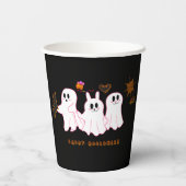 Funny Ghosts, die für ein Bild posten | Papiertass Pappbecher (Rückseite)