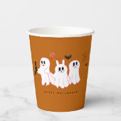 Funny Ghosts, die für ein Bild posten | Papiertass Pappbecher (Rückseite)