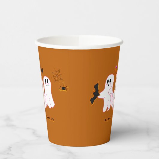 Funny Ghosts, die für ein Bild posten | Papiertass Pappbecher (Links)