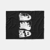 Funny Ghosts Holding Black Cats Halloween Ghost Ca Fleecedecke (Vorderseite (Horizontal))