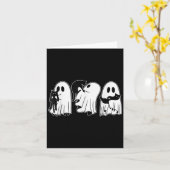 Funny Ghosts Holding Black Cats Halloween Ghost Ca Karte (Gelbe Blume)