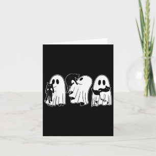 Funny Ghosts Holding Black Cats Halloween Ghost Ca Karte