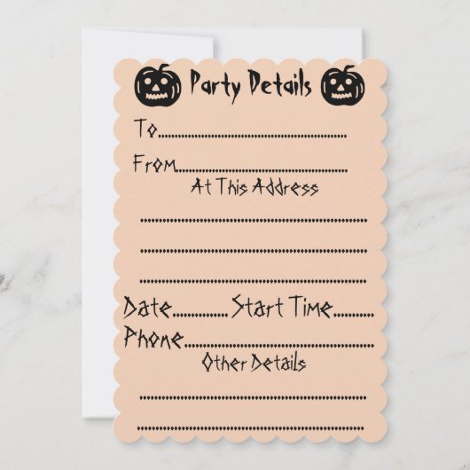 funny ghosts shouting boo black halloween Party Einladung (Rückseite)