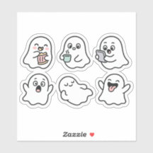Funny Ghosts Sticker Pack - Niedliche Kawaii Geist