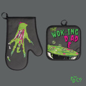 Funny Ghoulishly Delicious The Wok Vater Pun Ofenhandschuh & Topflappen-Set