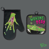 Funny Ghoulishly Delicious Woking Dead Pub Ofenhandschuh & Topflappen-Set
