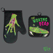Funny Ghoulishly Delicious Woking Dead Pub Ofenhandschuh & Topflappen-Set