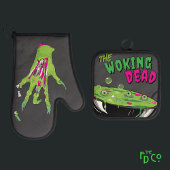Funny Ghoulishly Delicious Woking Dead Pub Ofenhandschuh & Topflappen-Set