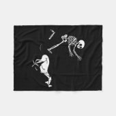 Funny Ghound Running Skeleton Halloween Fleecedecke (Vorderseite (Horizontal))