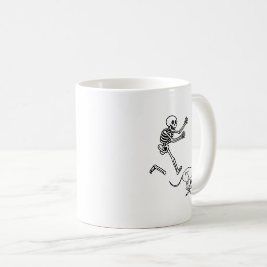 Funny Ghound Running Skeleton Halloween Kaffeetasse (VorderseiteRechts)