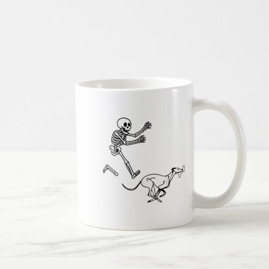 Funny Ghound Running Skeleton Halloween Kaffeetasse (Rechts)