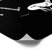 Funny Ghound Running Skeleton Halloween Poster (Ecke)