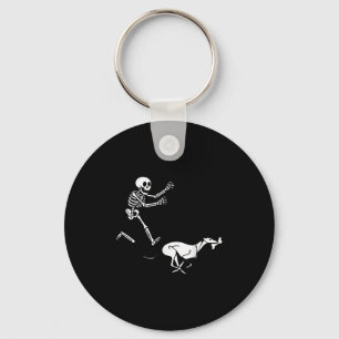 Funny Ghound Running Skeleton Halloween Schlüsselanhänger