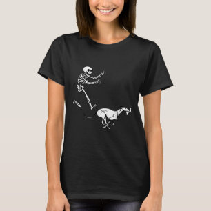 Funny Ghound Running Skeleton Halloween T-Shirt