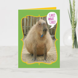 Funny Giant Cake Eating Capybara Geburtstag Karte