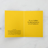 Funny Giant Cake Eating Guinea Pig Birthday Karte (Innenseite)