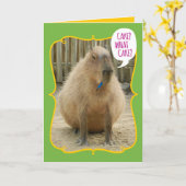 Funny Giant Cake Eating Guinea Pig Birthday Karte (Gelbe Blume)