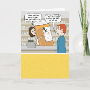 Funny Giant Laxative Pills Get Well Card Karte
