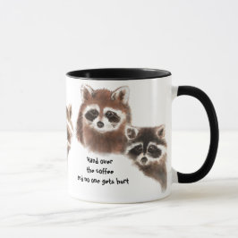 Funny, gib dir den Kaffee, Niedliche Raccoon-Tasse Tasse