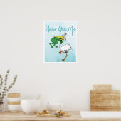 Funny gib nie auf #Frog Chog Bird Poster (Küche)