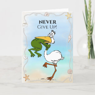 Funny gibt Frog Chog Bird Card nie auf Dankeskarte
