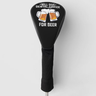 Funny gibt Zahnberatung für Bier Golf Headcover
