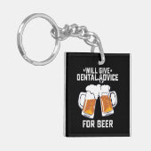 Funny gibt Zahnberatung für Bier Schlüsselanhänger (Vorderseite links)