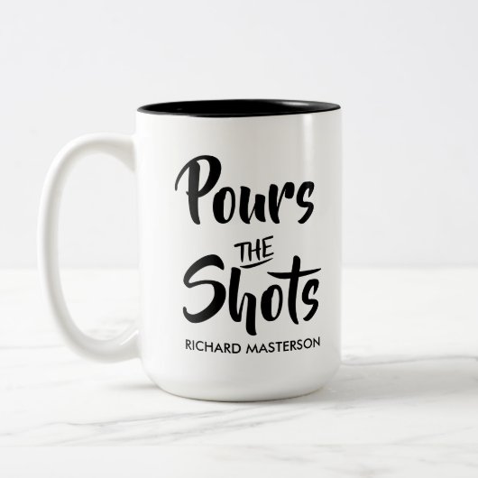 Funny gießt die Schüsse nennt die Schüsse Zweifarbige Tasse (Links)