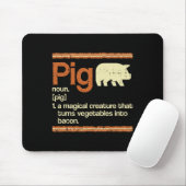 Funny Gift Bacon and Pig Definition Mousepad (Mit Mouse)
