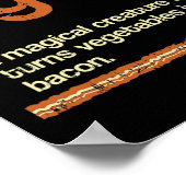 Funny Gift Bacon and Pig Definition Poster (Ecke)