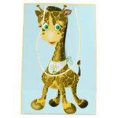 Funny Gift Bag Happy Baby Giraffe - Anpassbar Mittlere Geschenktüte (Rückseite)