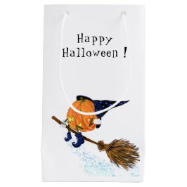 Funny Gift Bag mit Halloween Hexenkürbis Flying Kleine Geschenktüte