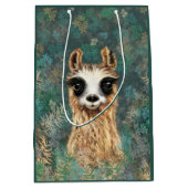 Funny Gift Bag mit Neugierigem Llama Mittlere Geschenktüte (Vorderseite)